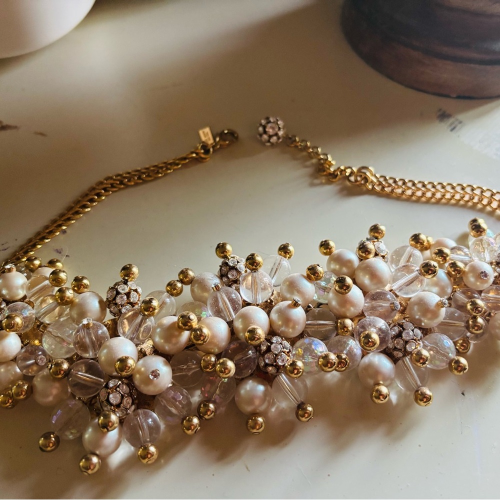 kate spade Gold and White Pearl Necklace